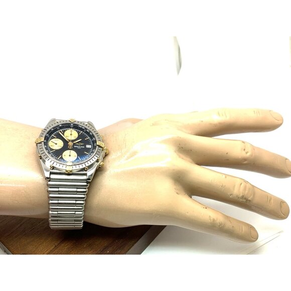 Breitling Men's Watch B13047 Swiss Automatic Chronograph 18K Gold Steel 40mm - Picture 3 of 13